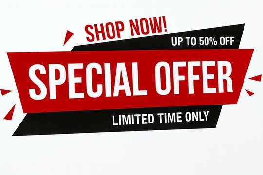 Exciting limited-time offer with up to fifty percent discount on various products