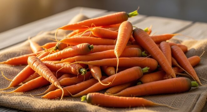 A bountiful pile of bright orange carrots, fresh from the earth, showcasing natural goodness
