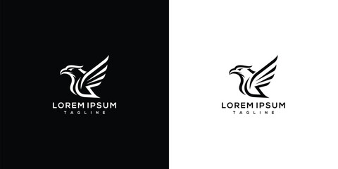 Powerful Eagle Bird Logo Design. Modern Minimalist Vector Animal Symbol for Business Branding. © Ilinois