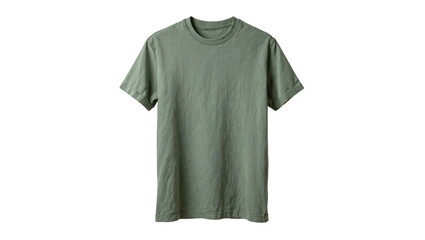 Isolated blank simple green cotton short sleeve round neck t-shirt comfortable casual wear © Anneliese
