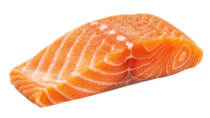 Isolated fresh raw salmon fish fillet steak with beautiful orange flesh ready for cooking © Aino