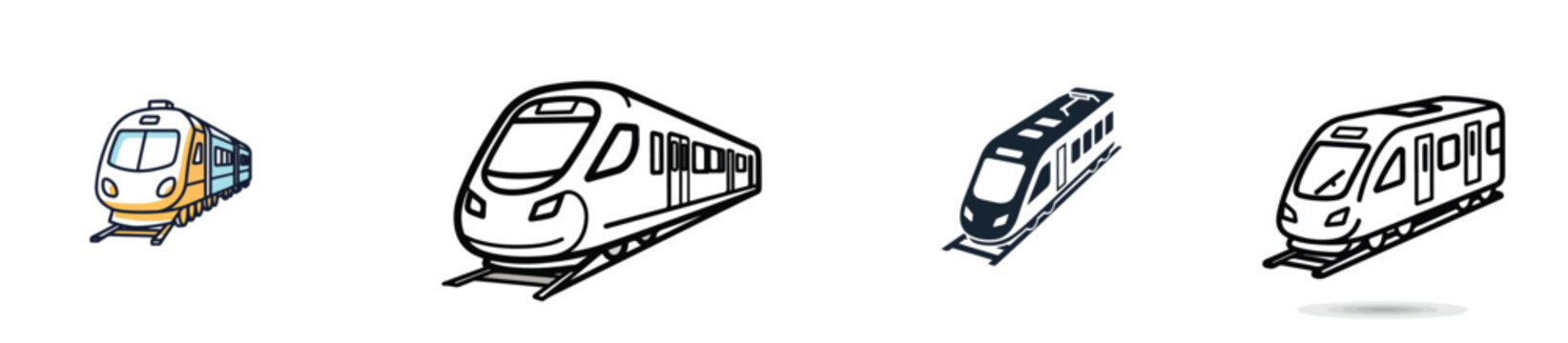 Railway train icon, flat vector graphic, minimal front view locomotive design, clean transport style, white background.