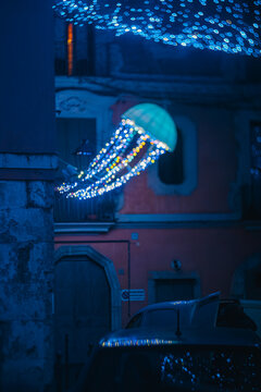 SALERNO, ITALY CHRISTMAS LIGHTS DECORATIONS