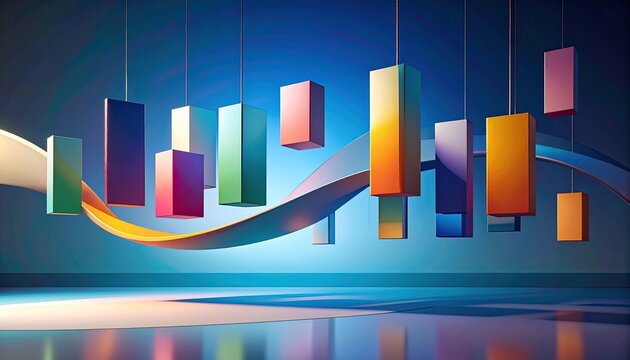 Abstract colorful floating shapes modern gradient background design