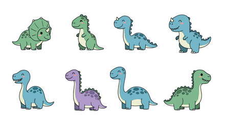 Cartoon dinosaurs set illustration © Fcraw