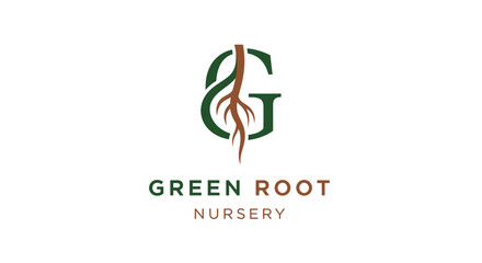 Obraz premium Green Root Nursery Logo Design.