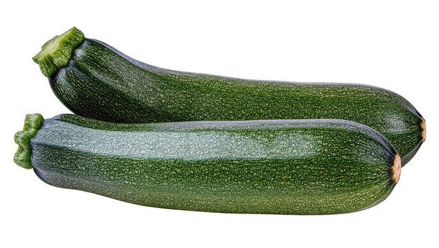 Isolated fresh green zucchini vegetables, wholesome produce for healthy cooking and diet