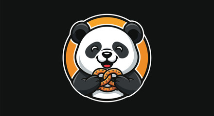 Cartoon panda holding food item © Fullo