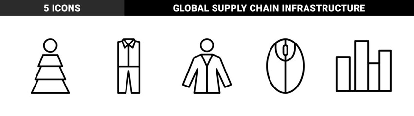 Industrial manufacturing and logistics icon set. Vector pictograms of forklift, gears, warehouse, oil, crane, factory, and truck, black silhouette illustration.