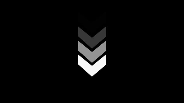 Animated downward chevron arrows moving in sequence on black background for motion design