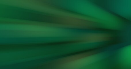 Fototapeta premium Green abstract background with perspective motion blur lines coming from the side to create a sense of speed, depth, and futuristic travel