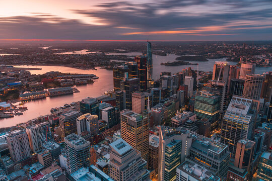 Sunset above Sydney CBD