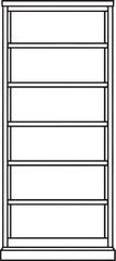 Bookshelf Cabinet Black and White Line Art Vector Illustration © Nguyen