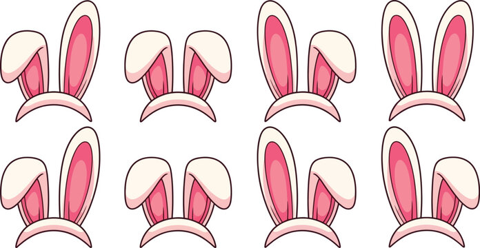 Ester vector illustration of pink bunny ears on white background