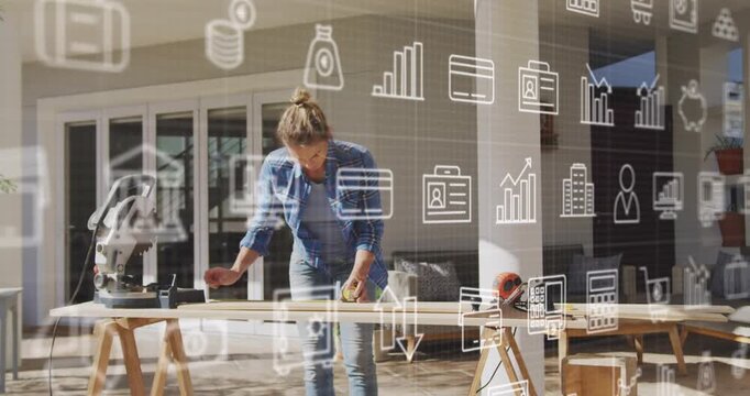 Digital video shows financial data animation and global business via a delivery interface.