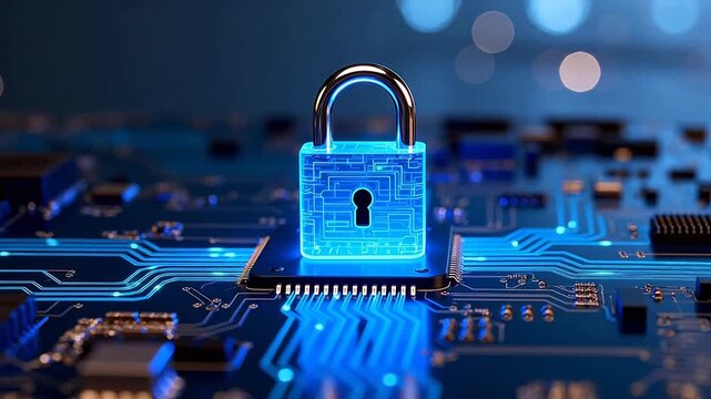 Digital padlock on circuit board