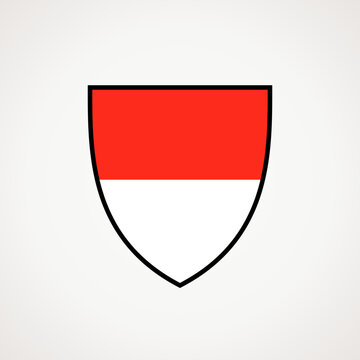 Shield with flag of Indonesia