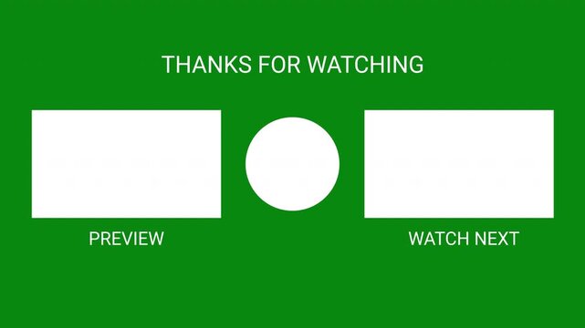 Youtube end screen animation, "Thanks for Watching" suitable for channel promotion, minimalist, gaming, , aesthetic, on a black background.