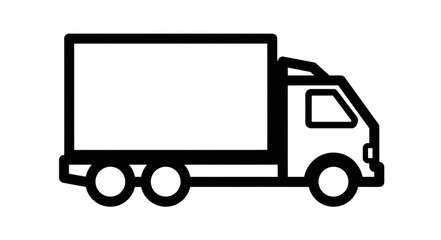 Illustration of a delivery truck with a boxy cargo area.