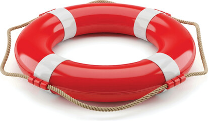 Red Lifebuoy Isolated on White © Meharban