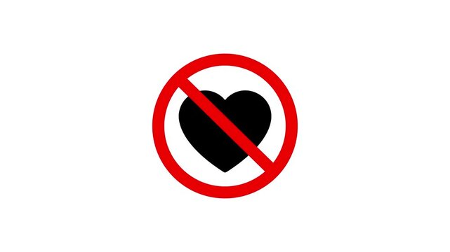 No love animated icon on white background