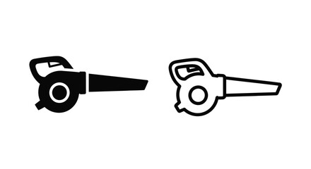 Black and white illustration of two handheld leaf blowers © Mithon