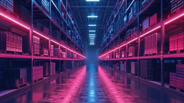 AI Warehouse Inventory Tracking Dashboard Concept Background with Modern Digital Technology