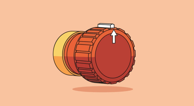 Illustration of a camera lens control dial with an adjustment arrow.