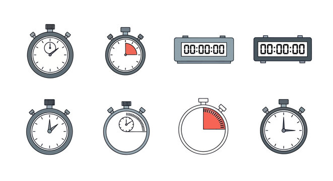 Collection of Various Stopwatch and Timer Designs.