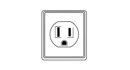 Outline Drawing of a Standard North American Electrical Outlet.