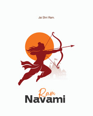 Fototapeta premium Happy Ram Navami Social Media Post, Web Banner , Story , Status , Print 