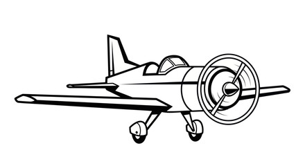 Vintage Single Engine Airplane Illustration. © Gozel