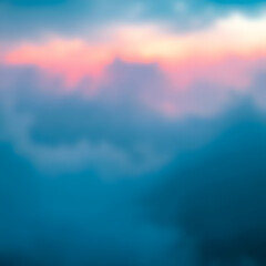 Fototapeta premium Dreamy Soft focus cloudscape vibrant sunset sunrise gradient pink and deep teal