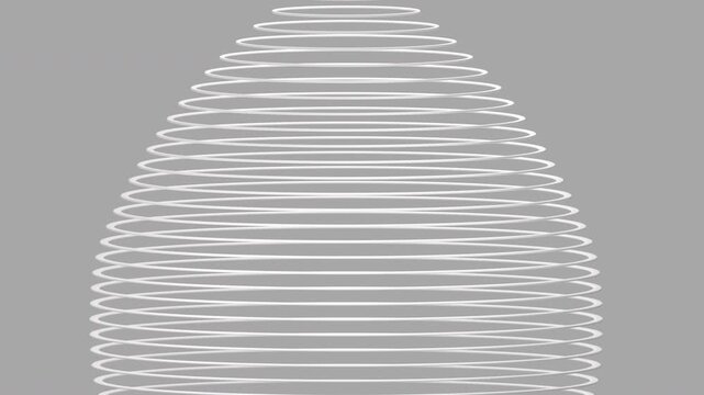 Conical Ring Array. 3D Rendering. Seamless Looping 4K Video 