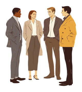 PNG Business people chatting person illustration diverse.