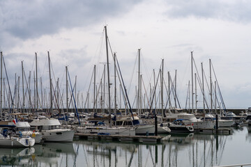 Yachts and sailboats in the marina of Pornic, France