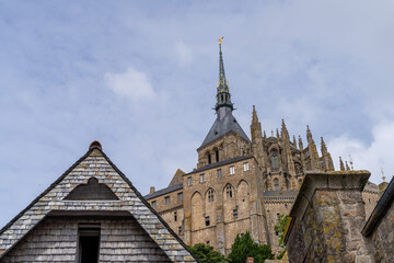 Fototapeta premium Mont Saint Michel Abbey on an island, Normandy, France