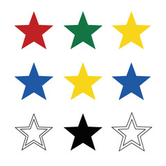Fototapeta premium Colorful Stars Graphic on White Background, Award, Success Concept