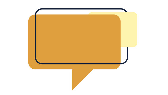 Empty speech bubble with rounded corners and text placeholder, conceptual graphic design element, isolated on white background, copy space, speech balloon