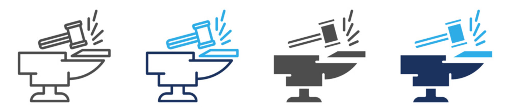 forging icon set multi concept