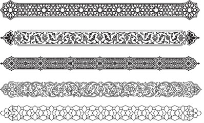 Set of Islamic Arabic Frame Border bars