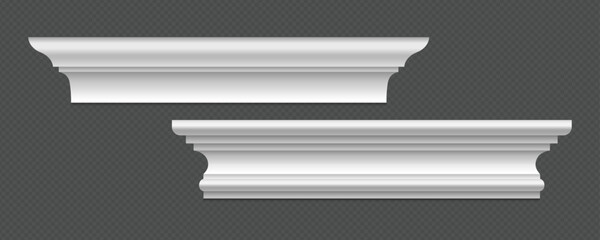 Classic Decorative Wall and Ceiling Molding Set – Elegant Crown Molding, Baseboard, and Architectural Trim Vector Collection © gzba