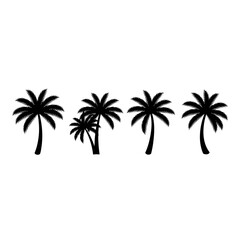 Obraz premium Silhouette Palm Trees Tropical Beach Vector Graphic