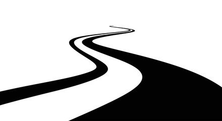 Black Winding Road Curve Highway. © Cantik