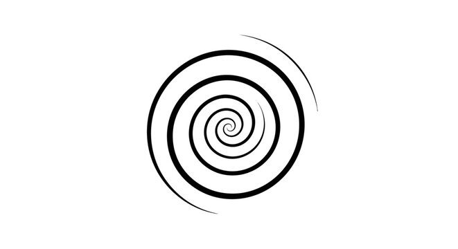Black spiral shape design element symbol.