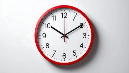 Contemporary Red Wall Clock &ndash; Stylish Timepiece Illustration