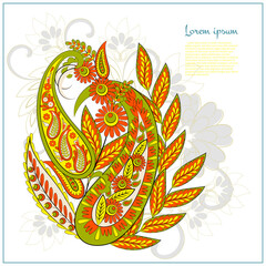 Fototapeta premium Paisley vector isolated pattern. Damask style Vintage illustration
