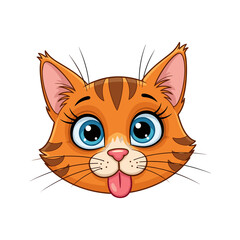 Fototapeta premium A cartoon orange cat with a playful expression