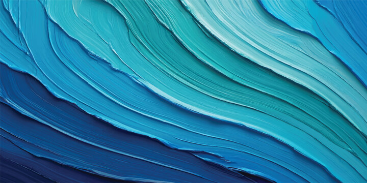 An abstract blue and green paint texture swirls over a stacked pile of old newspapers and office documents to create a professional media background