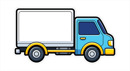 Cute Truck Character Emote Sticker Set, Kawaii Delivery Vehicle Mascot Emoji Pack, Cartoon Transport Reaction Icons Vector